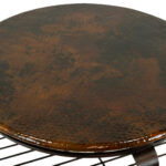 BERNHARDT Round Hammered Copper Coffee Table on Iron Base - Image 2