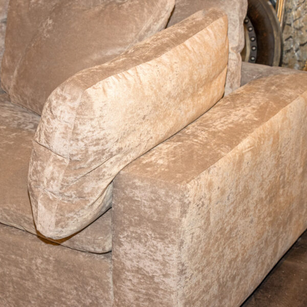 3 Piece Plush Down-Filled Sectional Sofa in Hearth Cement Brushed Woven Upholstery - Image 7
