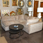 3 Piece Plush Down-Filled Sectional Sofa in Hearth Cement Brushed Woven Upholstery - Image 3