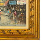 Vintage Italian Mid Century Oil of Street Scene - Image 2