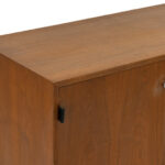 Vintage FLORENCE KNOLL Mid Century Modern Cabinet with Leather Pulls - Image 2