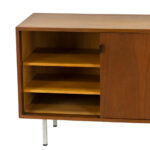 Vintage FLORENCE KNOLL Mid Century Modern Cabinet with Leather Pulls - Image 4