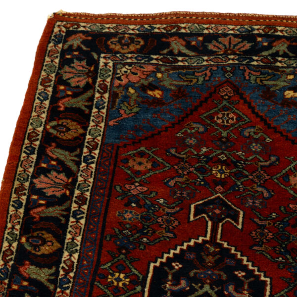 2’8 x 4’2 Semi-Antique Hand Knotted Heriz Serapi Wool Rug - Image 2