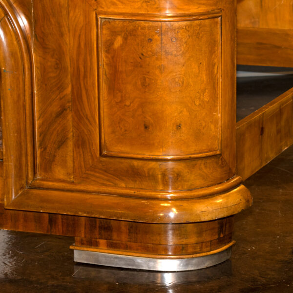 Vintage European Carved Burl Wood Bed with Figural Reliefs - Image 5