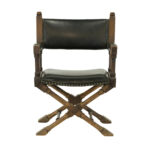Vintage 40” Round Game Table with 3 Faux Leather Chairs - Image 4