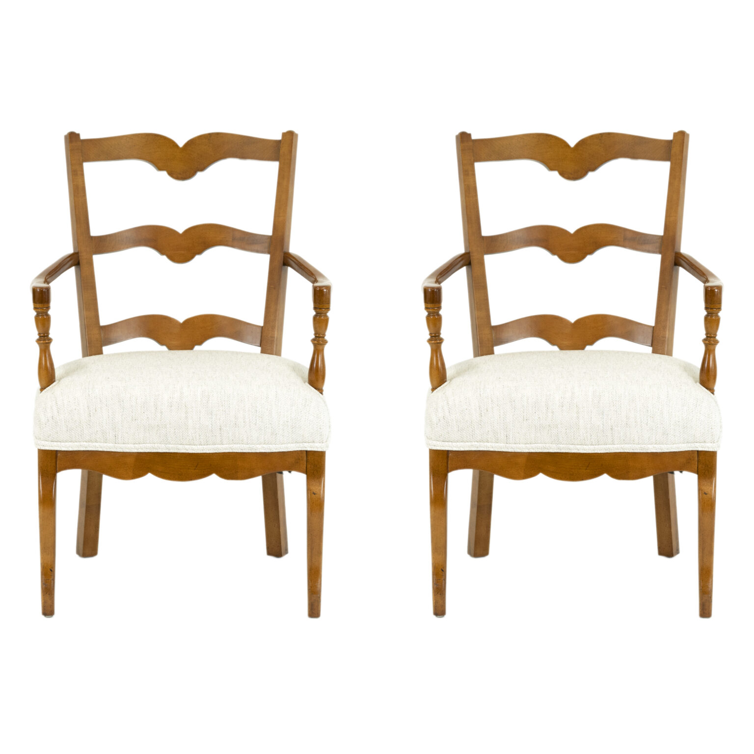 Pair of French Provincial Armchairs with Reupholstered Seats ...