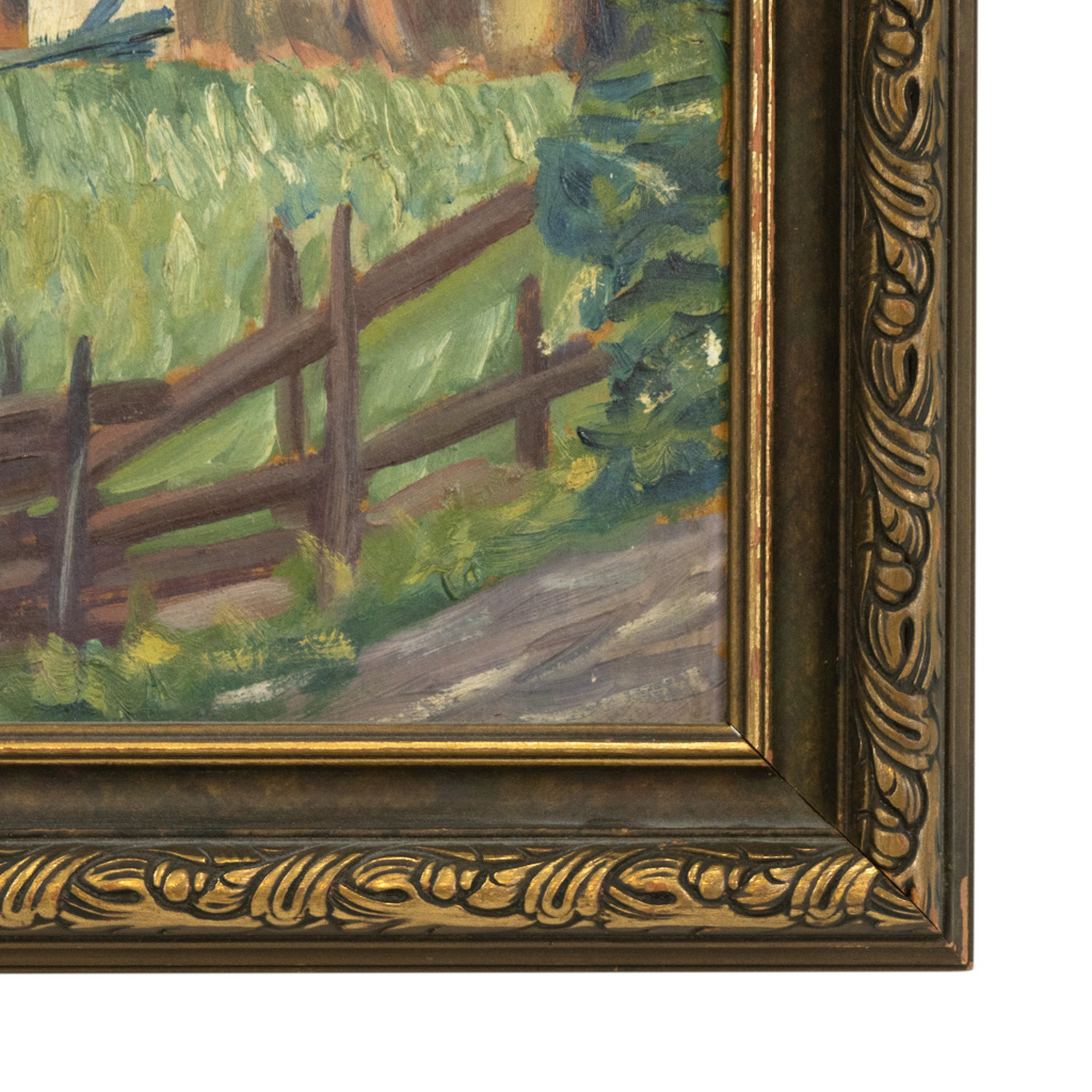 Antique Impressionist Oil Painting of Farm Scene | Grandview Mercantile