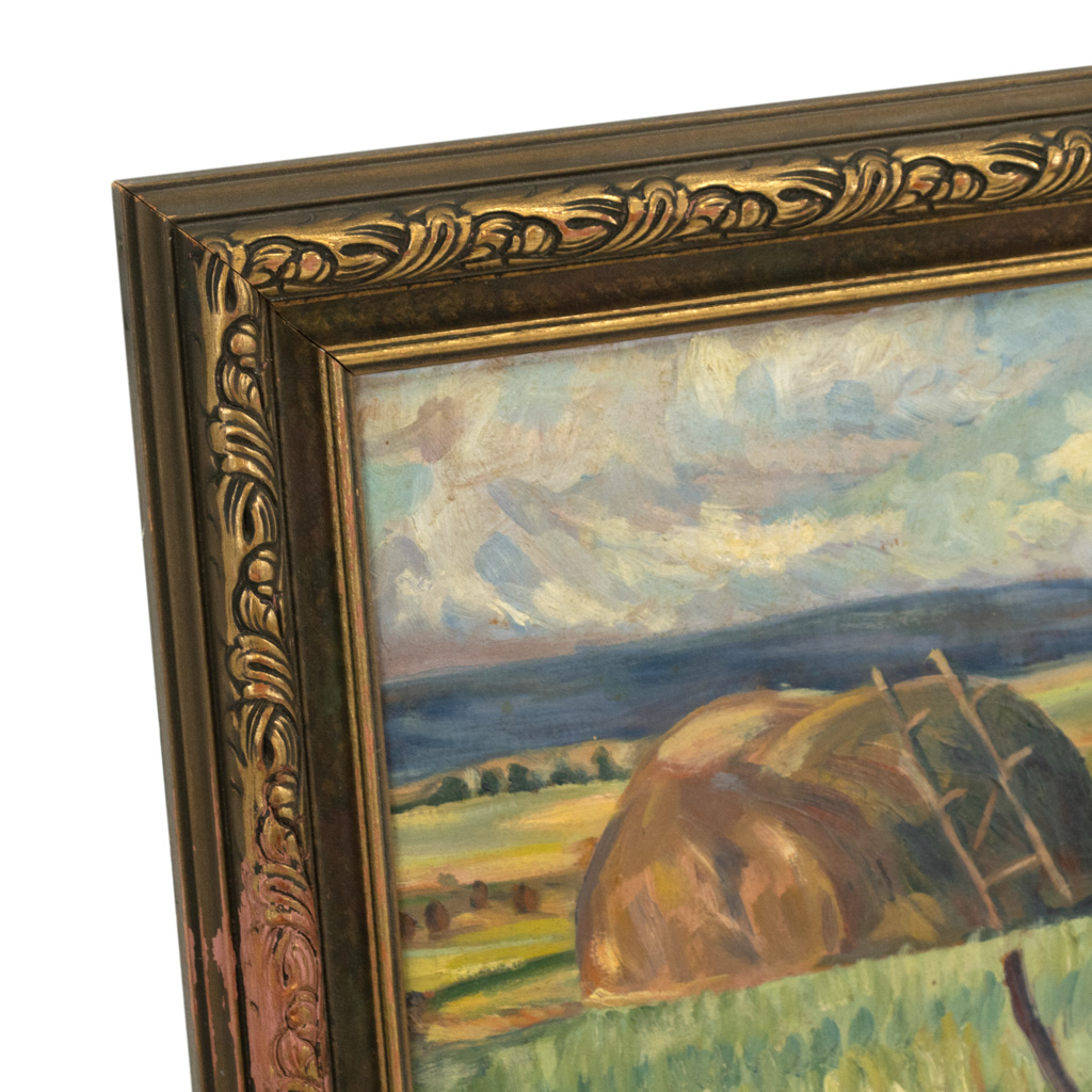 Antique Impressionist Oil Painting of Farm Scene | Grandview Mercantile