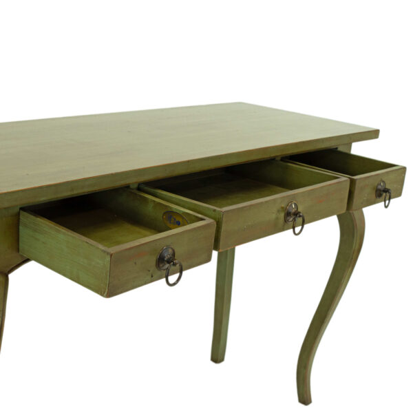 MARIE ALBERT French Country Green Finish Console Table - Image 4