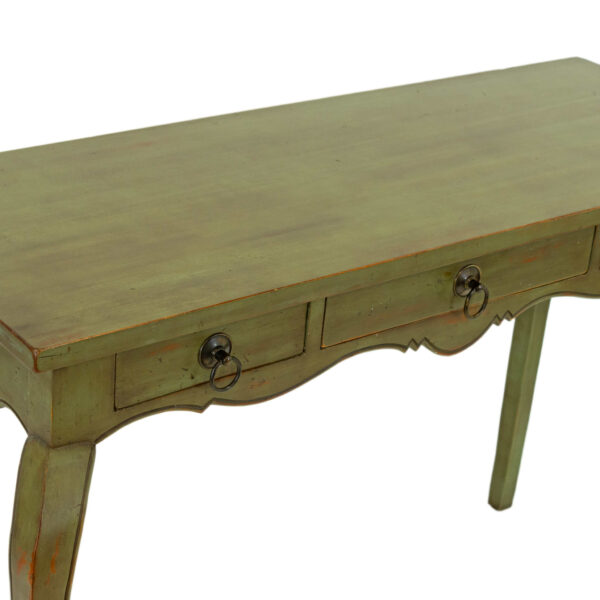 MARIE ALBERT French Country Green Finish Console Table - Image 3