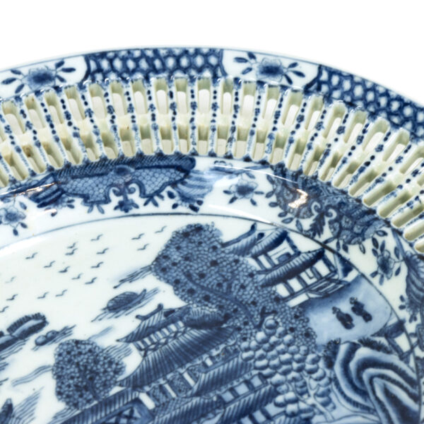 Blue Willow Platter with Pierced Edge - Image 2