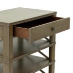 HOOKER FURNITURE Single Drawer Side Table with Lower Shelves in Taupe Finish - Image 4