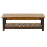 New SYLVAN CRAFT Two-Tone Elm Coffee Table with Slatted Shelf