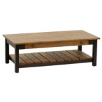 New SYLVAN CRAFT Two-Tone Elm Coffee Table with Slatted Shelf - Image 2