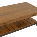 New SYLVAN CRAFT Two-Tone Elm Coffee Table with Slatted Shelf - Image 3