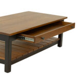 New SYLVAN CRAFT Two-Tone Elm Coffee Table with Slatted Shelf - Image 4