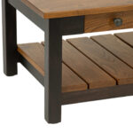 New SYLVAN CRAFT Two-Tone Elm Coffee Table with Slatted Shelf - Image 5