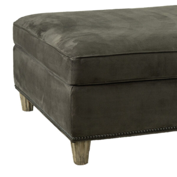 Grey Microfiber Upholstered Cocktail Ottoman - Image 3