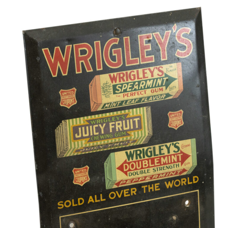 Antique Wrigley’s Gum Metal Sign Grandview Mercantile