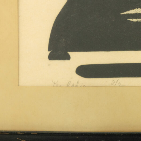 M.B. HICKS “The Radio” Woodcut Print - Image 3