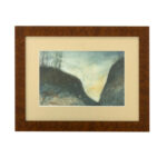 Original Watercolor of Valley with Barren Trees