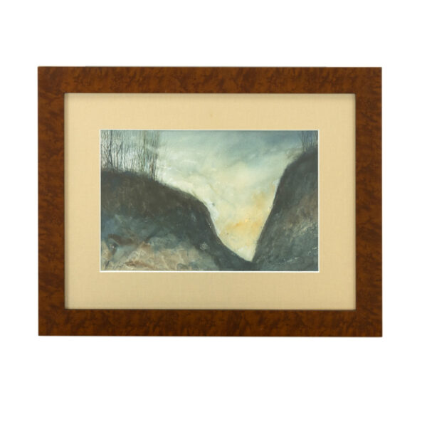 Original Watercolor of Valley with Barren Trees - Image 1