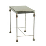 Rectangular Granite Top Side Table with Steel Base