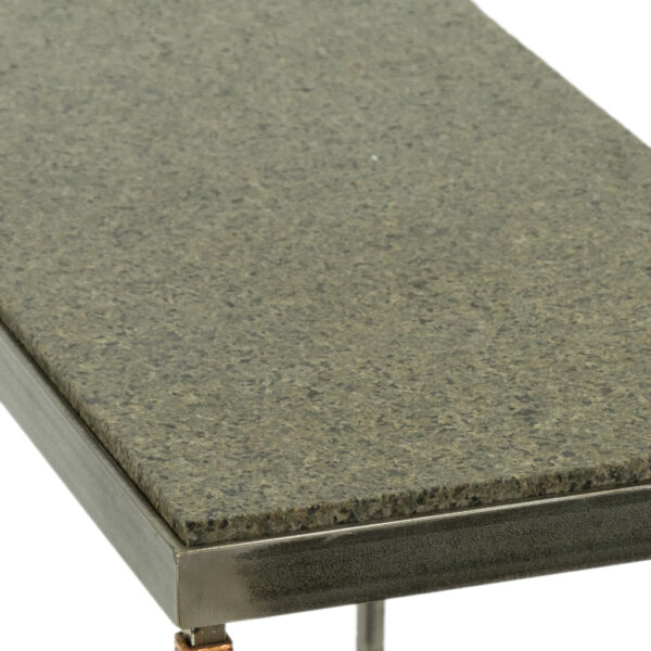 Rectangular Granite Top Side Table with Steel Base - Image 2