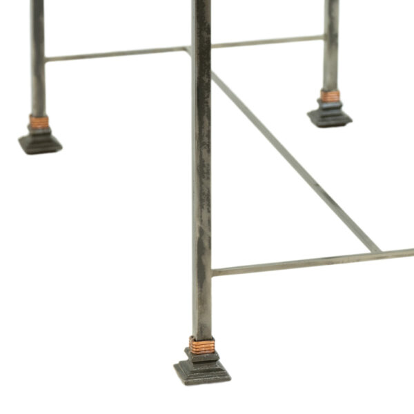 Rectangular Granite Top Side Table with Steel Base - Image 3