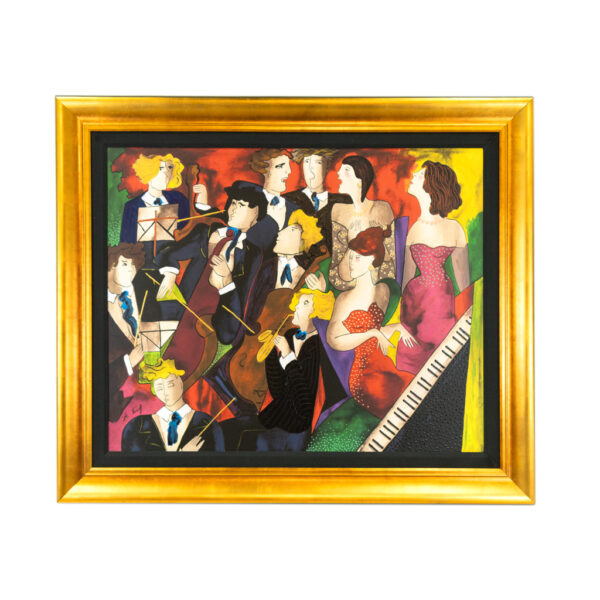 LINDA LE KINFF “Le Quatre Saisons” Hand Embellished Giclee on Canvas - Image 1