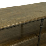 French Industrial Style Wood and Iron Console Shelf - Image 3