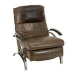 AMERICAN LEATHER Steel Framed Brown Leather Recliner - Image 2