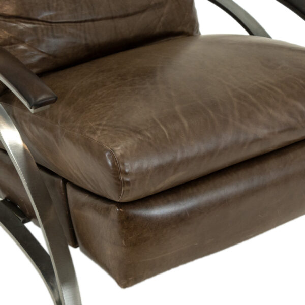 AMERICAN LEATHER Steel Framed Brown Leather Recliner - Image 4