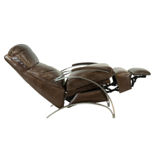 AMERICAN LEATHER Steel Framed Brown Leather Recliner - Image 7