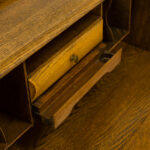 Antique Tiger Oak Writing Desk with Serpentine Drawer Front - Image 6