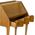 Antique Tiger Oak Writing Desk with Serpentine Drawer Front - Image 4