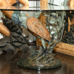 JOSEPH QUILLAN “Her Island Embraced” Bronze Turtle Table with Glass Top - Image 5