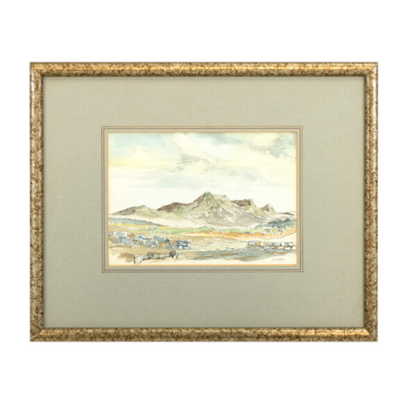 JR MCINTYRE Ink and Watercolor of Ben Loyal Mountain - Image 1