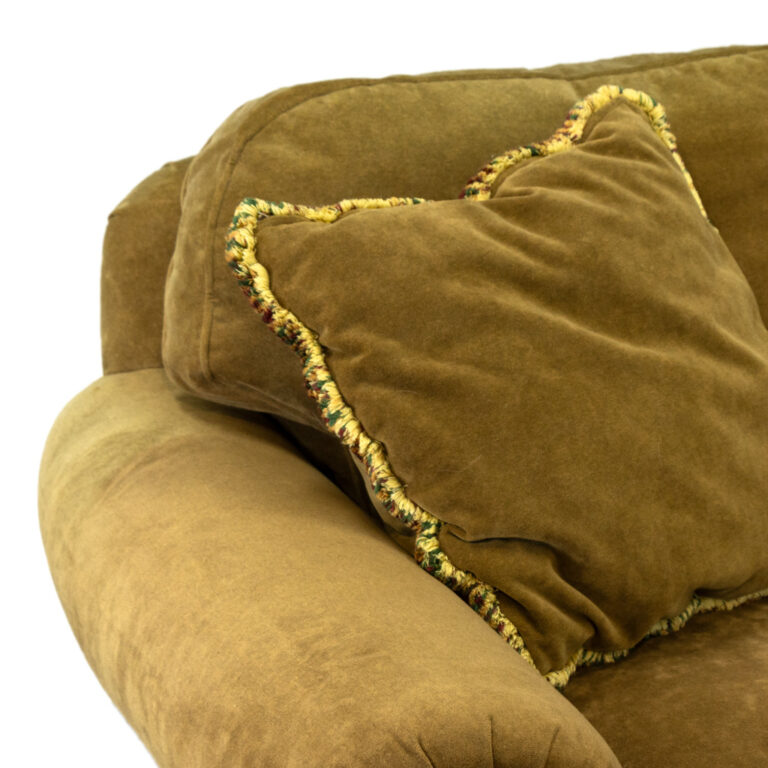 SHERRILL Loveseat in Green-Gold Chenille Upholstery | Grandview Mercantile