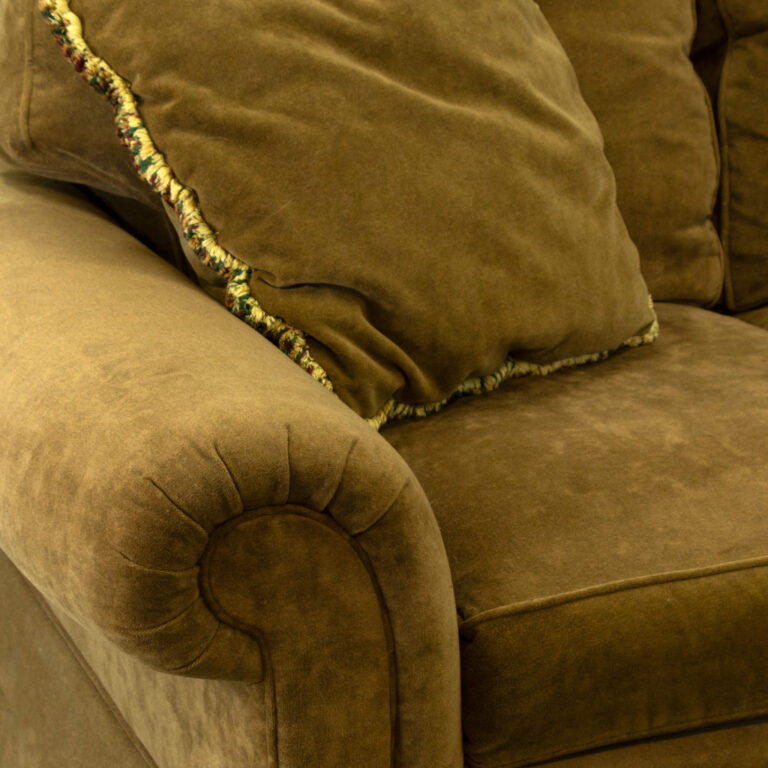 SHERRILL Loveseat in Green-Gold Chenille Upholstery | Grandview Mercantile