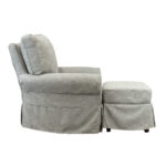 POTTERY BARN Slipcovered Swivel Rocker with Ottoman - Image 6