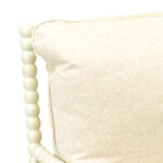 Off-White Spindle Chair with Natural Linen-Weave Upholstery - Image 3