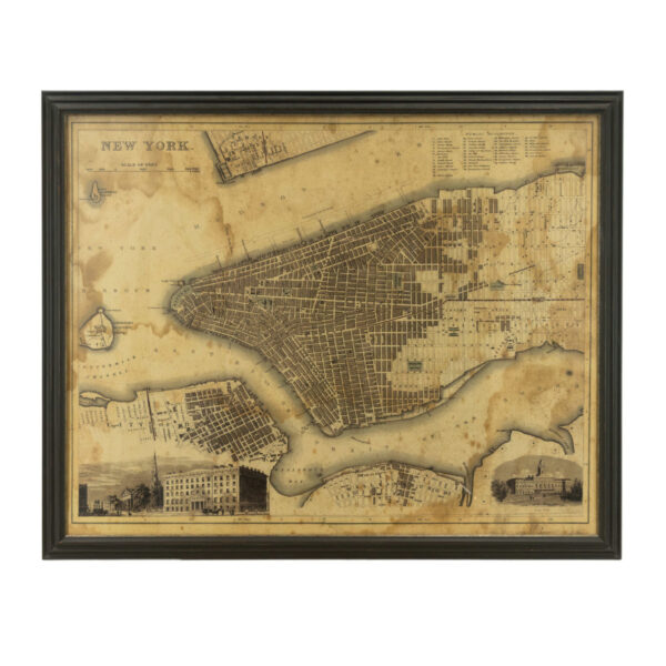 RESTORATION HARDWARE Map of New York Circa 1900s - Image 1