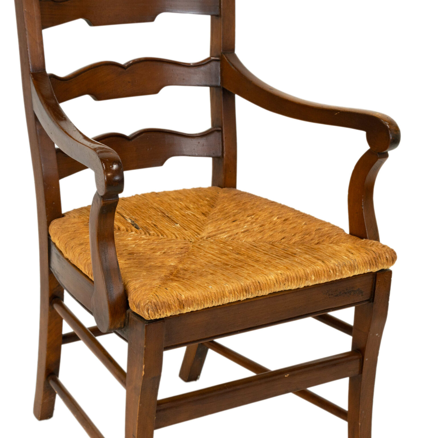 Pair of French Country Ladderback Chairs with Rooster Medallions and ...