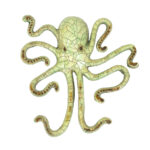 Painted Metal Octopus Wall Decor