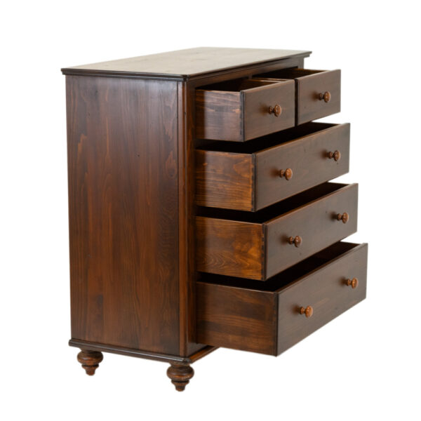 Five Drawer Chest in Walnut Finish - Image 6