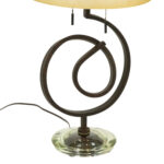 Curled Iron Table Lamp with Glass Dome Shade - Image 3