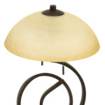 Curled Iron Table Lamp with Glass Dome Shade - Image 2