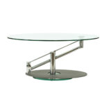 Contemporary Hydraulic Adjustable Coffee Table with Glass Top - Image 2