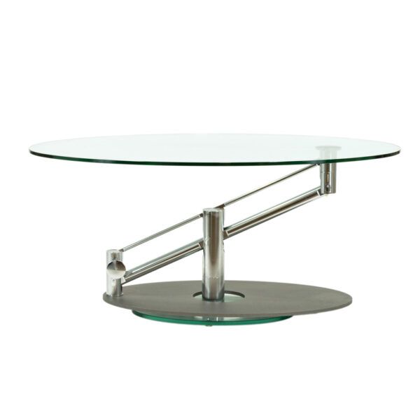 Contemporary Hydraulic Adjustable Coffee Table with Glass Top - Image 2